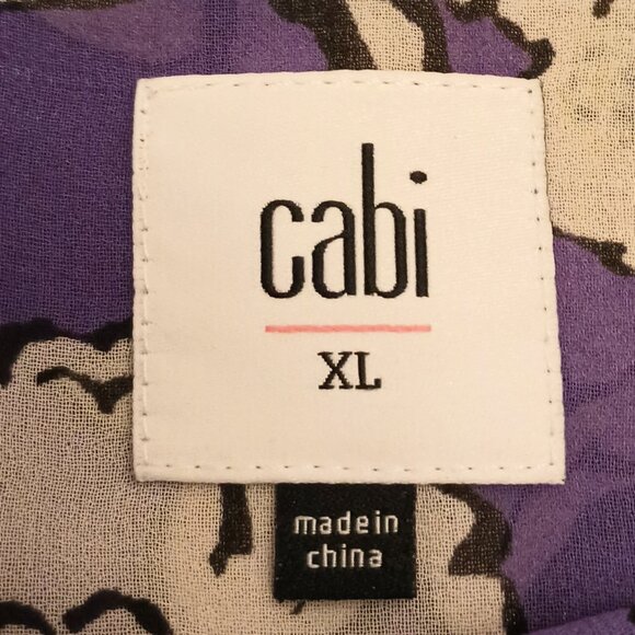 Cabi Size XL Purple Flowered Top (EUC) - Picture 2 of 9